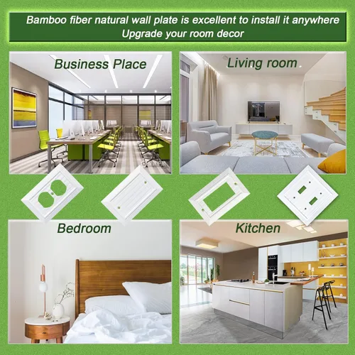 Miniatura 5 de Placas de pared clásicas de panel blanco puro, cubiertas de interruptor de luz, cubiertas de enchufes eléctricos, placas de interruptor de varias