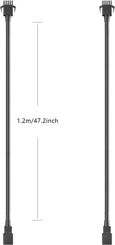 Miniatura 4 de Cable de extensión de luz LED de roca 2 unidades, 47 pulgadas, cable de extensión LED de 4 pines con interfaz, cable de extensión de luz LED RGB