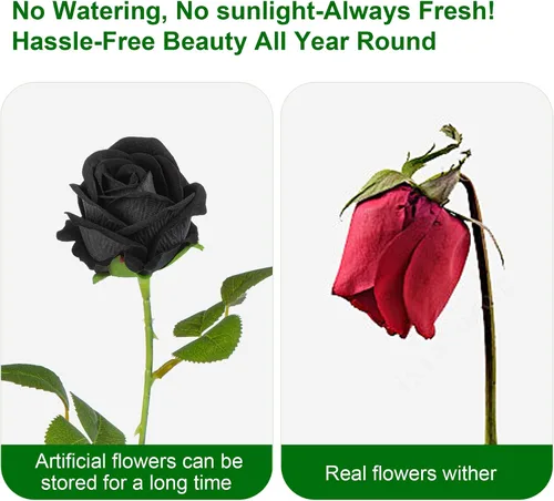 Miniatura 5 de Flores artificiales, rosas táctiles, ramo de rosas falsas, tallo de flores para centros de mesa de boda, corona de bricolaje, decoración del hogar