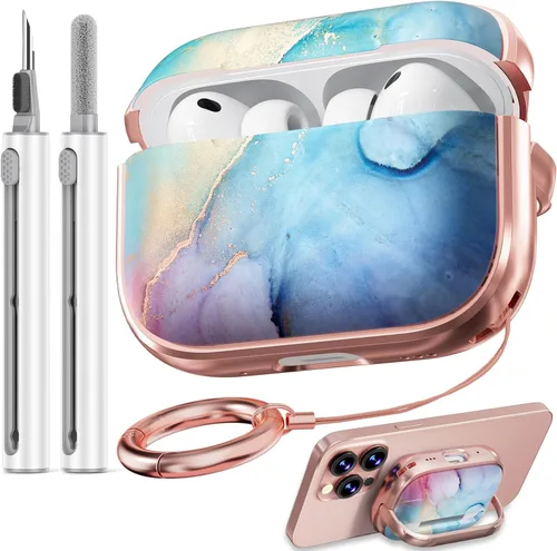 Miniatura 23 de Inesore Funda para AirPods Pro 3 2025 con cerradura, funda transparente floral para mujeres, compatible con Apple Airpods Pro de 3ª