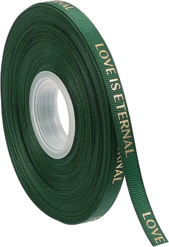 Miniatura 20 de MECCANIXITY Cinta de satén de 1 pulgada de ancho y 50 yardas de San Valentín, personalizadas, color negro, para envolver regalos, ramo de tartas