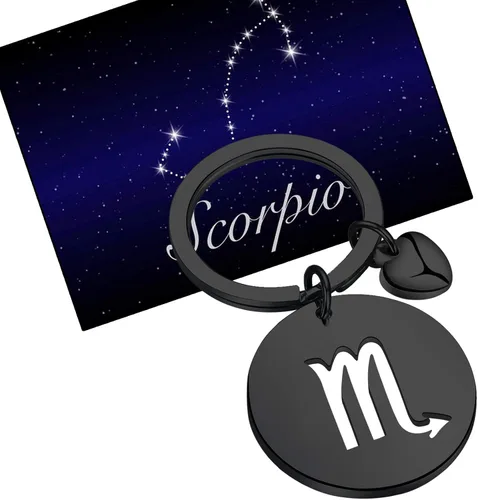 Miniatura 6 de FAADBUK Llavero de signo del zodiaco CZ Horóscopo regalo 12 Constelación llavero para mujeres hombres