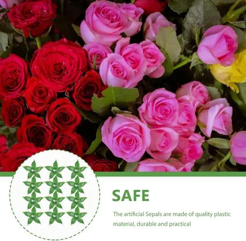 Miniatura 6 de Beavorty - 120 cálizes de flores artificiales de plástico para suministros de manualidades, receptáculos de flores de imitación ligeros