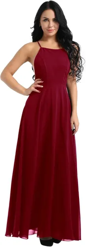 Miniatura 2 de YiZYiF - Vestido de fiesta de gasa para mujer sin espalda