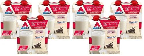 Miniatura 9 de Atkins Batido de proteína tamaño comida con crema de vainilla, 23 g de proteína, bajo en glucemia, 3 g de carbohidratos, 1 g de azúcar, amigable