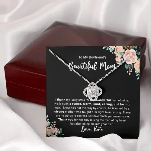 Miniatura 3 de Collar con texto en inglés "To My Boyfriend's Mom Thank You For Creating My Best Friend", collar de regalo para el día de la madre para cumpleaños
