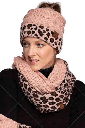Miniatura 7 de ScarvesMe Juego de 3 bufandas y guantes de leopardo para mujer