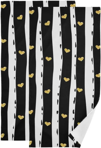 Miniatura 11 de Giwawa Toallas de mano en blanco y negro – Juego de 2 toallas de baño decorativas para baño, cocina, gimnasio, 14 x 28 pulgadas