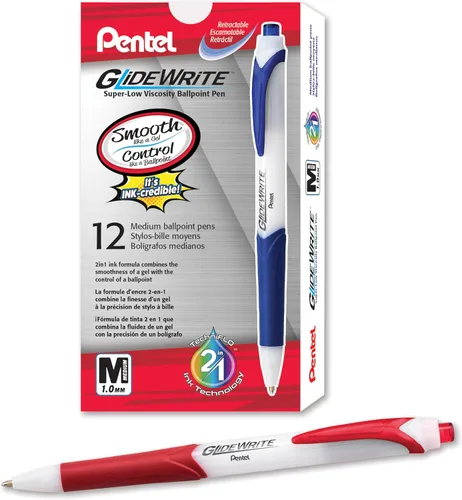 Miniatura 11 de Pentel GlideWrite - Bolígrafo con tinta TechniFlo (³/₆₄ pulgadas), trazo medio, tinta surtida, paquete de 6 (BX910BP6M)