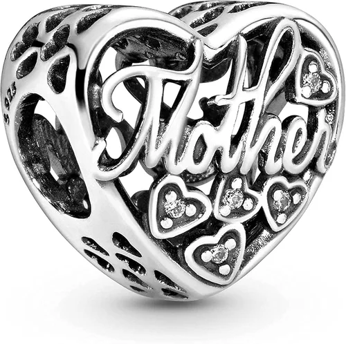 Annmors Jewelry Family Charms for Woman-925 Sterling Silver Dangle Pendant Bead with Cubic ZirconiaGirl Jewelry Beads DIY Gifts for Women Bracelet