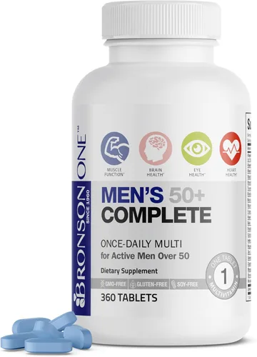 Bronson ONE Daily Multivitamínico Completo Multimineral para Hombres 50+, 360 Tabletas