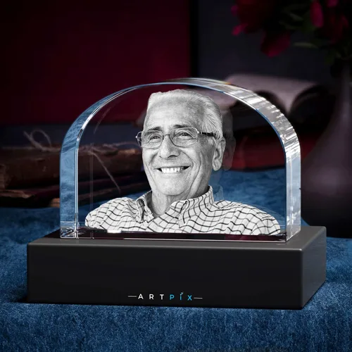 Miniatura 6 de ArtPix 3D Lápida de fotos de cristal, regalos conmemorativos personalizados para la pérdida de mamá, papá, abuela, abuelo, esposa, mascota, gato