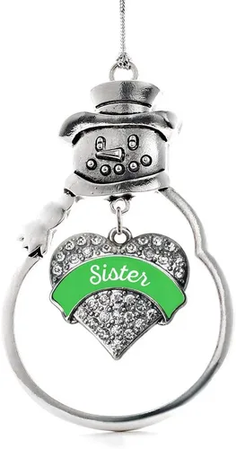 Miniatura 205 de Colgante de plata con diseño de Detroit con forma de corazón y muñeco de nieve con circonitas cúbicas