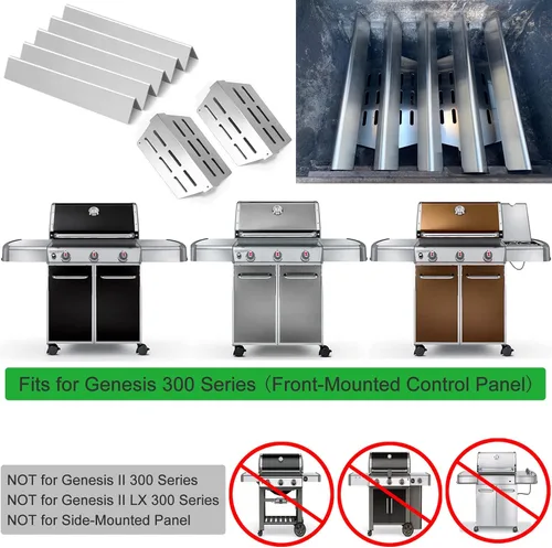 Miniatura 3 de GasSaf Barras aromatizantes de parrilla 17.5, deflector de calor para Weber Genesis Parts 310, barra de sabor para Weber Genesis 300 310 320 330