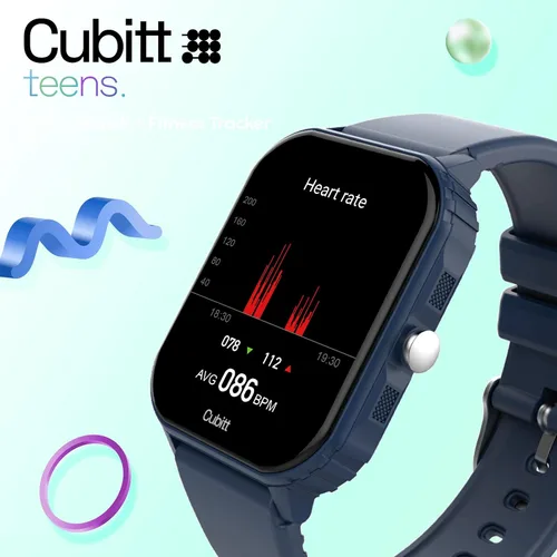 Miniatura 3 de Cubitt Teens - Reloj inteligente con rastreador fitness para adolescentes, con monitor de frecuencia cardíaca, presión arterial, oxígeno en sangre