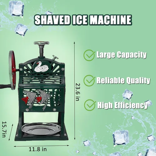 Miniatura 2 de Manual de máquina de hielo y cono de nieve afeitado, máquina trituradora de hielo para uso doméstico y comercial, accesorio de afeitado de bloques