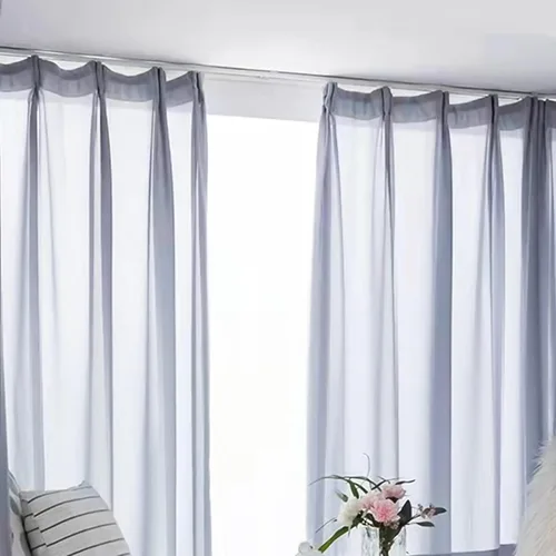 Miniatura 7 de Riel de techo de 6 pies para cortinas, nunca se oxida y tiene suficientes rodillos y ganchos y se desliza silenciosamente para cortina para ventana