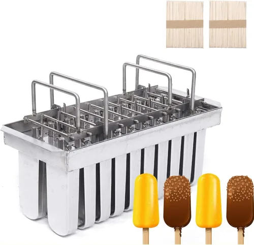 20 moldes de paletas congeladas, con tapa, capacidad de una sola taza, 3.95 oz, con 100 palitos de paleta, cabeza redonda de acero inoxidable para