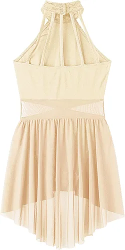 Miniatura 45 de Vestido de ballet lírico para niñas y niñas, sin mangas, encaje floral, leotardo contemporáneo, moderno disfraz de baile