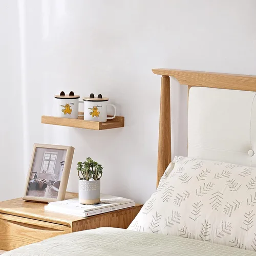 Miniatura 4 de Estantes flotantes de 12 pulgadas montados en la pared, estante de madera de roble macizo para decoración y almacenamiento, repisa de fotos