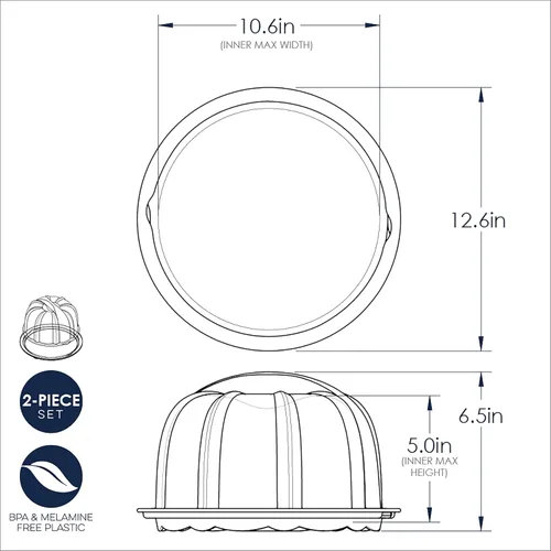 Miniatura 19 de Nordic Ware Porta pasteles, paquete de lujo, transparente