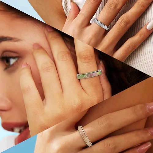 Miniatura 2 de Anillo giratorio para la ansiedad: anillo antiestrés para mujeres, regalo antiansiedad para adolescentes y niños (talla 6-10)