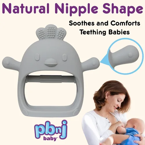 Miniatura 3 de PBnJ baby Paquete de 2 juguetes de dentición para bebés de 0 a 6 a 12 meses, guantes de dentición de silicona de grado alimenticio, sin caída