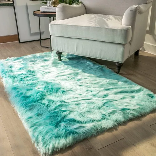 Miniatura 54 de Ashler Home Deco - Tapete de pelo sintético de oveja, mullido, suave, de 2 x 3 pies, lavable a máquina, dormitorio, habitación de los niños, sala