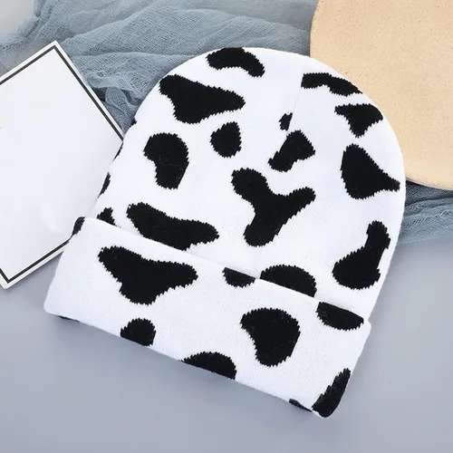 Miniatura 4 de IHAUIUE Gorro de punto con estampado de animales, gorro de calavera de doble capa para mujer, hombre, One Size-Large