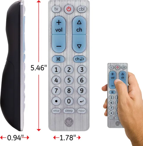 Miniatura 4 de GE Control remoto universal de 2 dispositivos, funciona con televisores inteligentes, LG, Sony, Blu Ray, DVD, DVR, Roku, Apple TV y otros