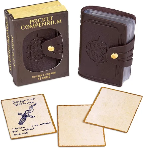 Miniatura 8 de Stratagem Compendio de bolsillo para libro de hechizos 26 páginas por libro y 54 cartas de juego Juego de fantasía RPG de mesa Tomo de temor