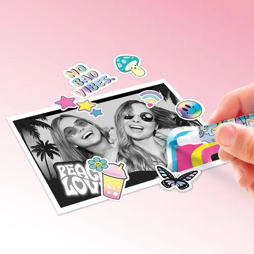 Miniatura 9 de Photo Creator - Cámara instantánea 3 en 1 para niños, color rosa; cámara, impresora instantánea y cabina de fotos con divertidos marcos y filtros