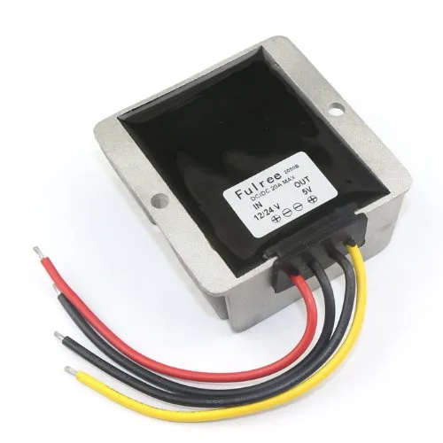Miniatura 2 de DROK? Transformador reductor de voltaje CC-CC (12V/24V A 5 V 5A/25W) para autos , 1