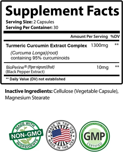 Miniatura 2 de PureNature Complejo de extracto de cúrcuma y curcumina (1 botella)