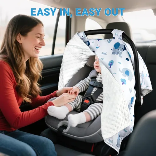Miniatura 7 de Metplus Funda para asiento de coche 2 en 1 para bebé, toldo para asiento de coche para bebés, funda de lactancia multiusos para mamá, fundas