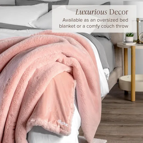 Miniatura 3 de Bare Home Manta de Piel Sintética - Ultra Suave y Lujosa - Manta Acogedora y Cálida para Sofá, Sillón, Cama - Suave y Esponjosa - Manta Decorativa