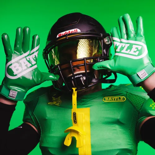 Miniatura 5 de Battle Guantes de fútbol con receptor ancho de doble amenaza, agarre ultra adherente, ajuste de compresión
