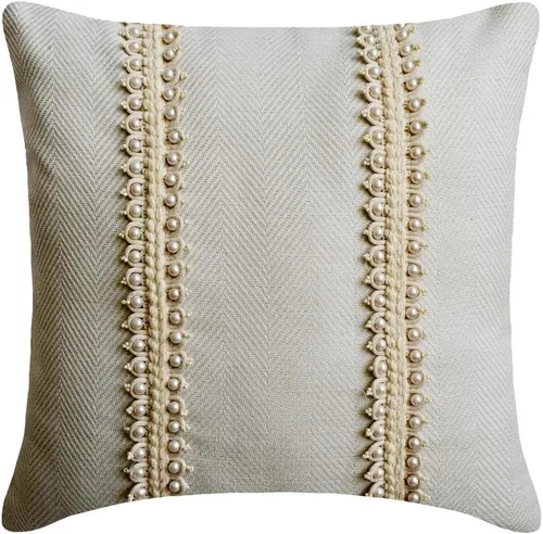 Miniatura 30 de The HomeCentric Funda de almohada color crema para sofá, funda de almohada moderna de 12 x 12 pulgadas, funda de almohada cuadrada de satén, funda