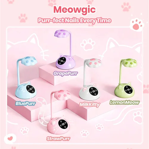 Miniatura 10 de Beetles - Lámpara de uñas de curado flash Meowgic StrawPurr UV, lámpara de uñas con cuello de cisne recargable, luz LED inalámbrica con pantalla