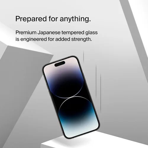 Miniatura 6 de Belkin ScreenForce - Protector de pantalla de privacidad de vidrio templado para iPhone 14 Pro, superficie tratada con revestimiento antihuellas