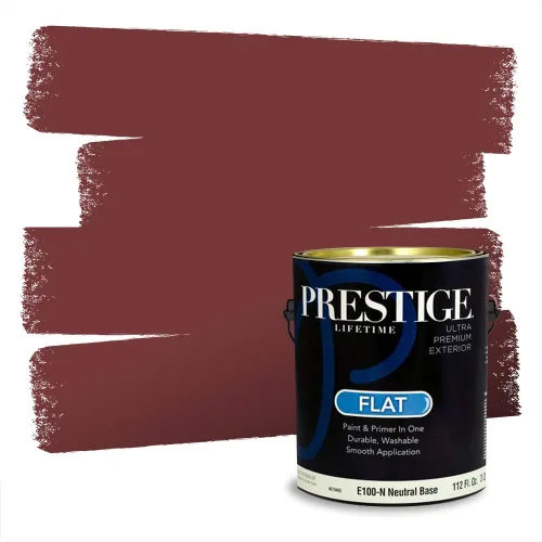 Miniatura 512 de Prestige Paints Pintura exterior e imprimación en uno, 1 galón, plano, coincidencia comparable de Valspar* Amber Rose*