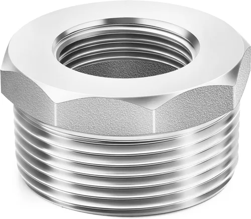 Miniatura 13 de ChillWaves Montaje de tubería de acero inoxidable 304, buje hexagonal reductor 1/2 pulgada NPT macho x adaptador de rosca hembra NPT de 1/4 pulgadas