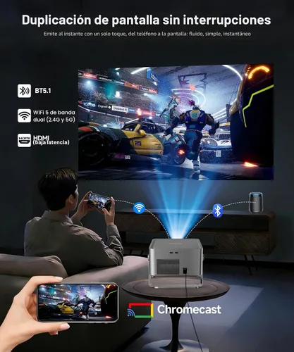 Miniatura 6 de Magcubic Proyector inteligente 4K con WiFi y Bluetooth, 800 ANSI, TV Stick integrado, enfoque automático y Keystone, control de voz, proyector