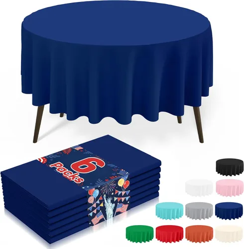 Miniatura 47 de misaya 6 paquetes de manteles de plástico desechables, 54 x 72 pulgadas mantel rectangular impermeable, cubiertas de mesa decorativas a prueba