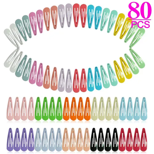 Miniatura 2 de JIARON 80 pinzas para el cabello, pasadores de metal antideslizantes de 2 pulgadas para niñas, niños, bebés y mujeres (20 colores)