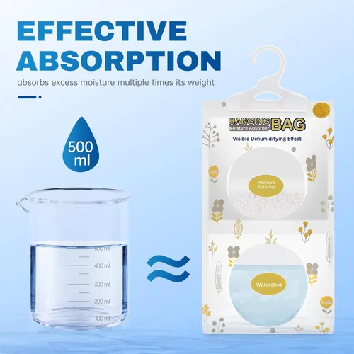 Miniatura 2 de Vacplus Paquetes absorbentes de humedad, paquete de 5 sin fragancia, paquetes de humedad, paquetes desecantes, bolsas deshumidificadoras de armario