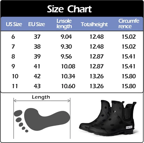 Miniatura 6 de PENNYSUE Botas de lluvia impermeables para mujer botines Chelsea cortos antideslizantes