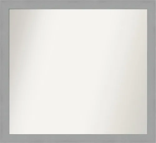 Miniatura 490 de Amanti Art Espejo de baño plateado para sobre fregadero, 23 x 23 pulgadas, espejo cuadrado plateado en ángulo, marco de madera moderno medio, se