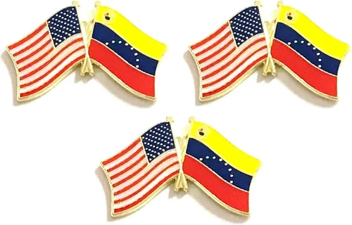 Paquete de 3 pines de solapa con bandera nacional de país, bandera de Estados Unidos, paquete de 3 insignias de doble bandera internacional y