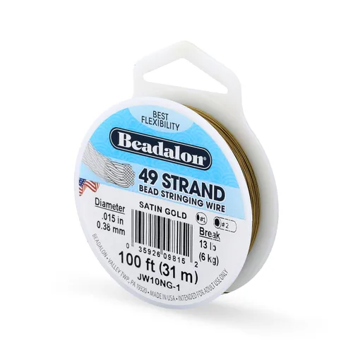 Miniatura 32 de Beadalon Alambre de cuerda de cuentas de acero inoxidable de 49 hebras, 0.036 pulgadas / 0.036 in, negro, 100 pies / 101.7 ft